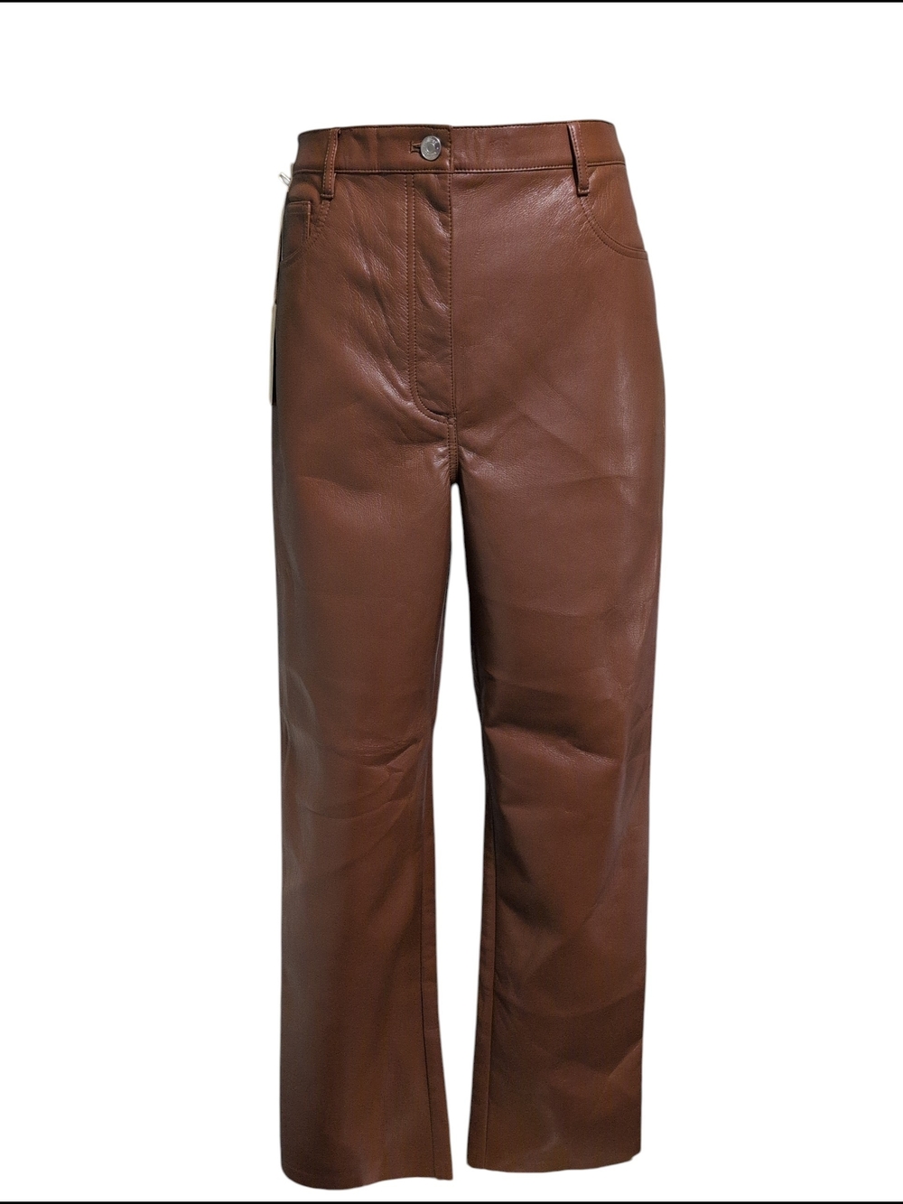 Nwt Buttery Soft Faux Leather Pants Wilfred Melina Cognac Dress Casual Club 14